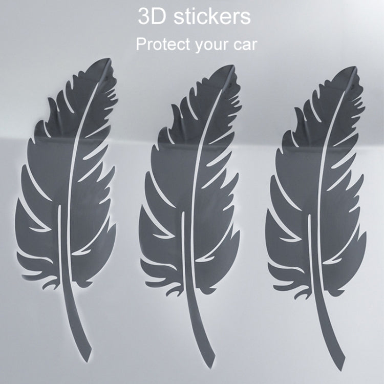 7pcs / Set Car Feather Scratch Decal 3D Reflective Bumper Stickers