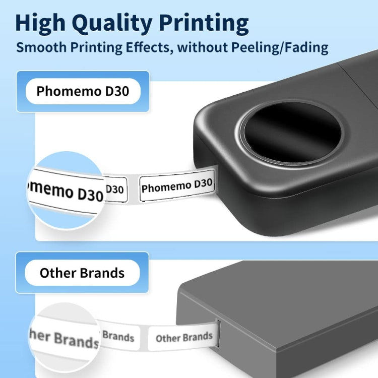 Phomemo D30 Thermal Label Printer Portable Bluetooth Mini Label Maker Machine, With 1 Roll Paper White, With 1 Roll Paper Black, With 1 Roll Paper Gray, With 3 Rolls Paper White, With 3 Rolls Paper Pink, With 3 Rolls Paper Green, With 5 Rolls Paper Whi...