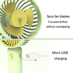 Desktop USB Charging Small Fan Portable Cell Phone Holder Handheld Fan