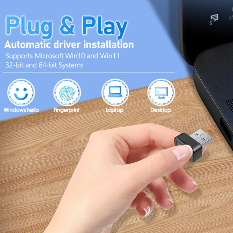 Windows Hello Fingerprint Reader Security Key for Windows 10 / 11, TRU5 Black, TRU5 Silver