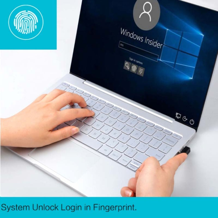 Windows Hello Fingerprint Reader Security Key for Windows 10 / 11, TRU5 Black, TRU5 Silver