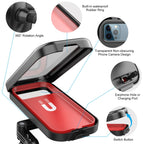 Waterproof Bicycle Cell Phone Holder 360 Rotating Riding Navigation Holder, Handlebar Stand, Handlebar