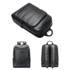 Bopai 61-121671A Top-Layer Cowhide Large-Capacity Casual Business Laptop Backpack