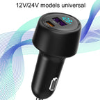 65W Dual Port A+C High Power Car Fast Charger Auto Cigarette Lighter, S-31