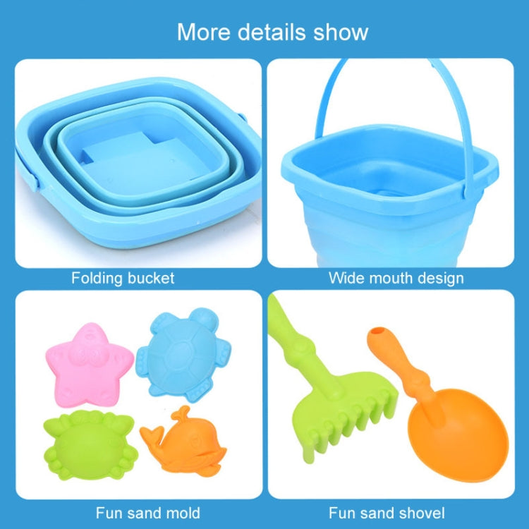16pcs /Set Children Folding Bucket Beach Toys Play House Water Play Sand Dredging Tools
