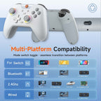 EasySMX X05 Wireless Gamepad Hall RGB Effect Controller For PC / Phone / Switch / Steam Deck, Green, White