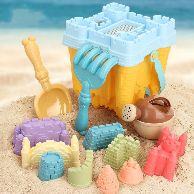 13pcs /Set Outdoor Castle Beach Toy Bucket Child Play House Cartoon Play Sand Dredging Tool