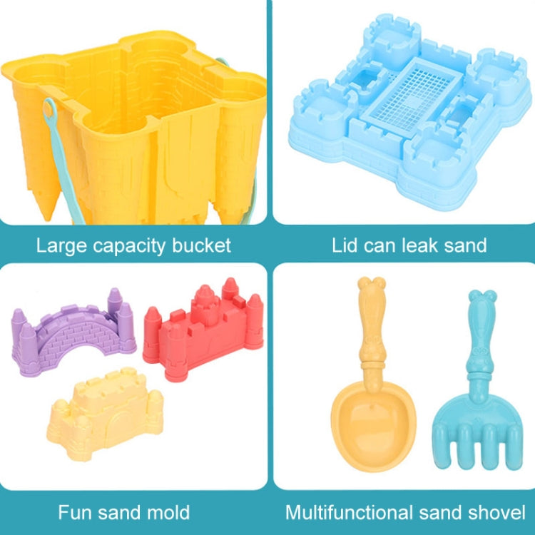 13pcs /Set Outdoor Castle Beach Toy Bucket Child Play House Cartoon Play Sand Dredging Tool