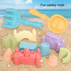 13pcs /Set Outdoor Castle Beach Toy Bucket Child Play House Cartoon Play Sand Dredging Tool