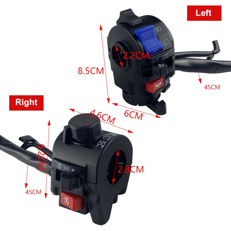 For QJ Storm Taizi 150 Motorcycle Left And Right Handlebar Switch Assembly, Black, Silver
