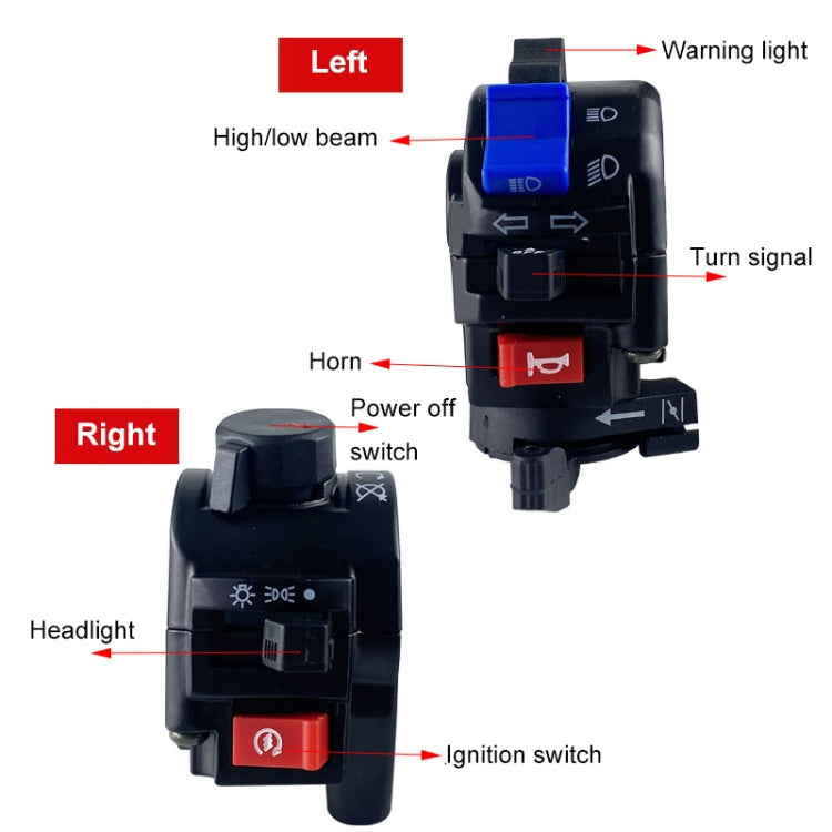 For QJ Storm Taizi 150 Motorcycle Left And Right Handlebar Switch Assembly, Black, Silver