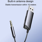 AUX Car Bluetooth Receiver Adapter 3.5mm Cell Phone Computer Connector With TF Card Slot