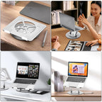 Aluminum Alloy Laptop Stand Notebook Riser with 360 Degree Rotating Base,, s11