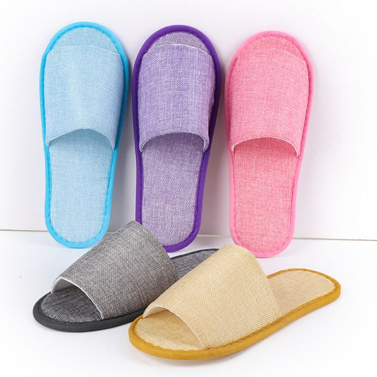 Disposable Linen Slippers Guesthouse Hotel Beauty Salon Home Anti-slip Slippers, Red (Half Wrapped), Blue (Half Wrapped), Gray (Half Wrapped), Red (All Wrapped), Blue (All Wrapped), Gray (All Wrapped)