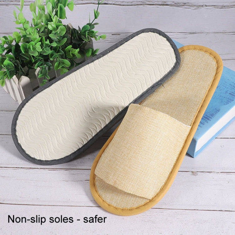 Disposable Linen Slippers Guesthouse Hotel Beauty Salon Home Anti-slip Slippers, Red (Half Wrapped), Blue (Half Wrapped), Gray (Half Wrapped), Red (All Wrapped), Blue (All Wrapped), Gray (All Wrapped)