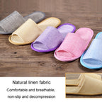 Disposable Linen Slippers Guesthouse Hotel Beauty Salon Home Anti-slip Slippers, Red (Half Wrapped), Blue (Half Wrapped), Gray (Half Wrapped), Red (All Wrapped), Blue (All Wrapped), Gray (All Wrapped)
