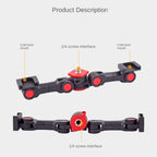 Dual Cold Shoe Mount Adapter Magic Arm Extension Bar Bracket Stand for Camera Mobile Phone