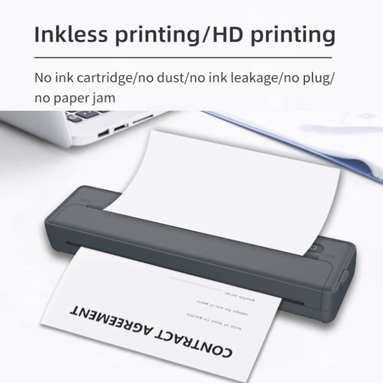 A4-XZ 203DPI A4 Home Portable Smart Wireless Inkless Thermal Printer, White, Black