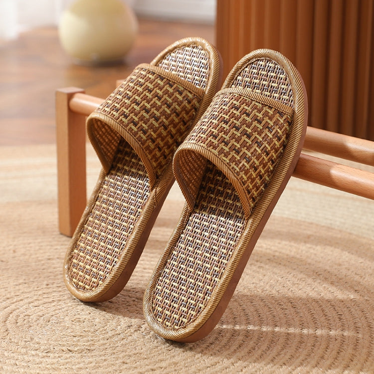 Linen Slippers Summer Couple Home Indoor Floor Rattan Grass Non-Slip Slippers, 37-38, 39-40, 42-43, 44-45