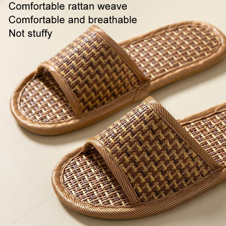 Linen Slippers Summer Couple Home Indoor Floor Rattan Grass Non-Slip Slippers, 37-38, 39-40, 42-43, 44-45