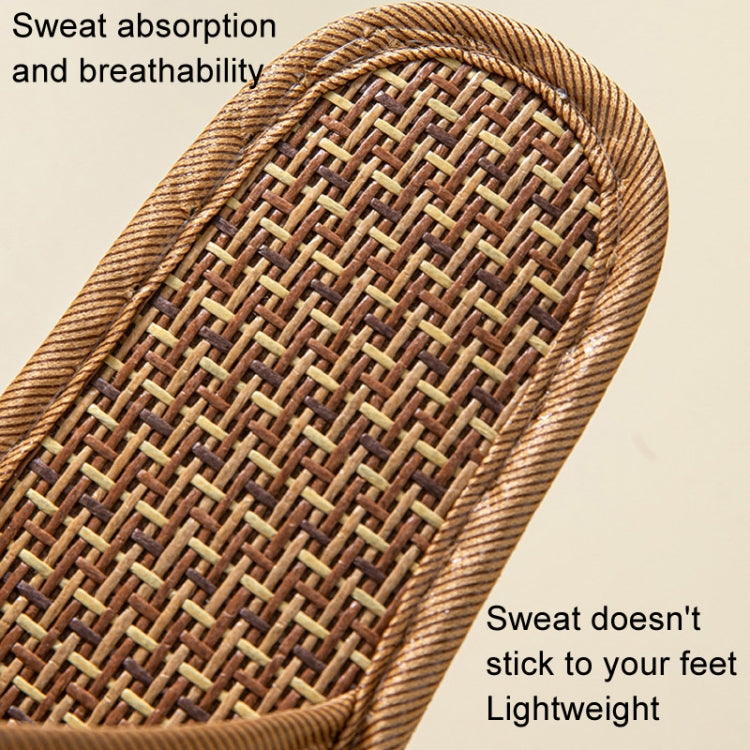 Linen Slippers Summer Couple Home Indoor Floor Rattan Grass Non-Slip Slippers, 37-38, 39-40, 42-43, 44-45