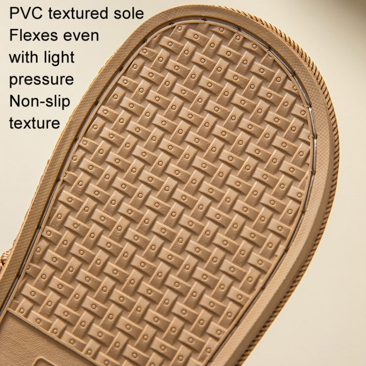 Linen Slippers Summer Couple Home Indoor Floor Rattan Grass Non-Slip Slippers, 37-38, 39-40, 42-43, 44-45