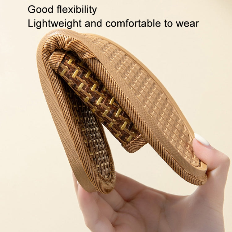 Linen Slippers Summer Couple Home Indoor Floor Rattan Grass Non-Slip Slippers, 37-38, 39-40, 42-43, 44-45