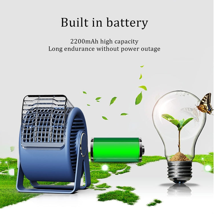 F7 Snail-shaped Desktop Mini Portable Bladeless Air Circulation Fan, F7 (White), F7 (Blue)