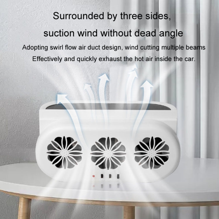 USB Plug-In Car Window Exhaust Fan Car Air Circulation Cooling Ventilation Fan, Solar White, Solar Black, White, Black