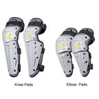 SULAITE Motorcycle Outdoor Riding Breathable Protective Equipment, 2pcs /Set Knee Pads Gray, 4pcs /Set Knee Elbow Pads Gray, 2pcs /Set Elbow Pads Gray