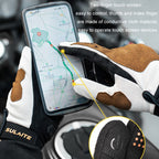 SULAITE Motorcycle Riding Breathable Conductive Touch Screen Full Finger Gloves, XL, XXL, M, L