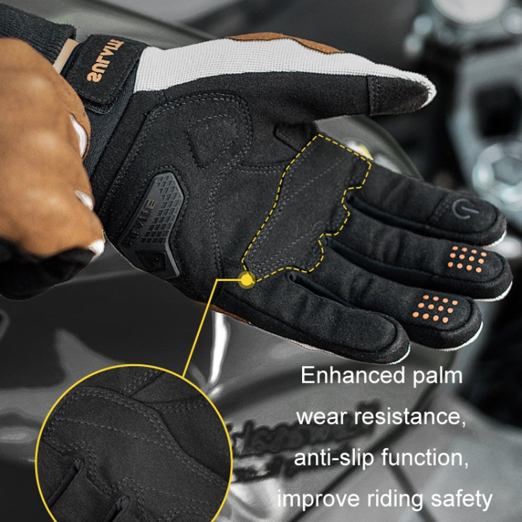 SULAITE Motorcycle Riding Breathable Conductive Touch Screen Full Finger Gloves, XL, XXL, M, L