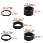 Bicycle Carbon Fiber Gasket Fork Bowl Set Handlebar Pad 3/5/10/15/20mm, 5pcs /Set
