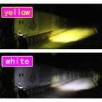 1pair 12V-85V Motorcycle Headlights Dual-color Automotive LED Working Headlights, Yellow + White Light Without Flashing, Yellow + White Light With Flashing, White + White Light Without Flashing, White + White Light With Flashing