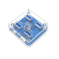 4 x USB 3.0 HUB 5Gbps Transparent Docking Station USB Adapter Splitter, Square, Rectangle