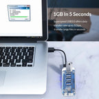 4 x USB 3.0 HUB 5Gbps Transparent Docking Station USB Adapter Splitter, Square, Rectangle