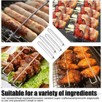 304 Stainless Steel Outdoor Barbecue Chicken Wing Fork Grill BBQ Grill Tools, 1pcs