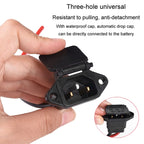 2pcs Electric Motorcycle Charging Port Three Hole Socket Charger Socket With Cover
