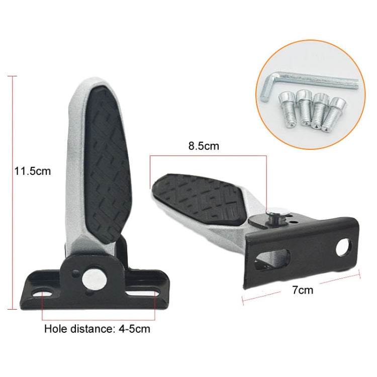 Electric Motorcycle Folding Foot Pegs Modification Pedal Pad Footrests, All Aluminum, With Anti-slip Pad