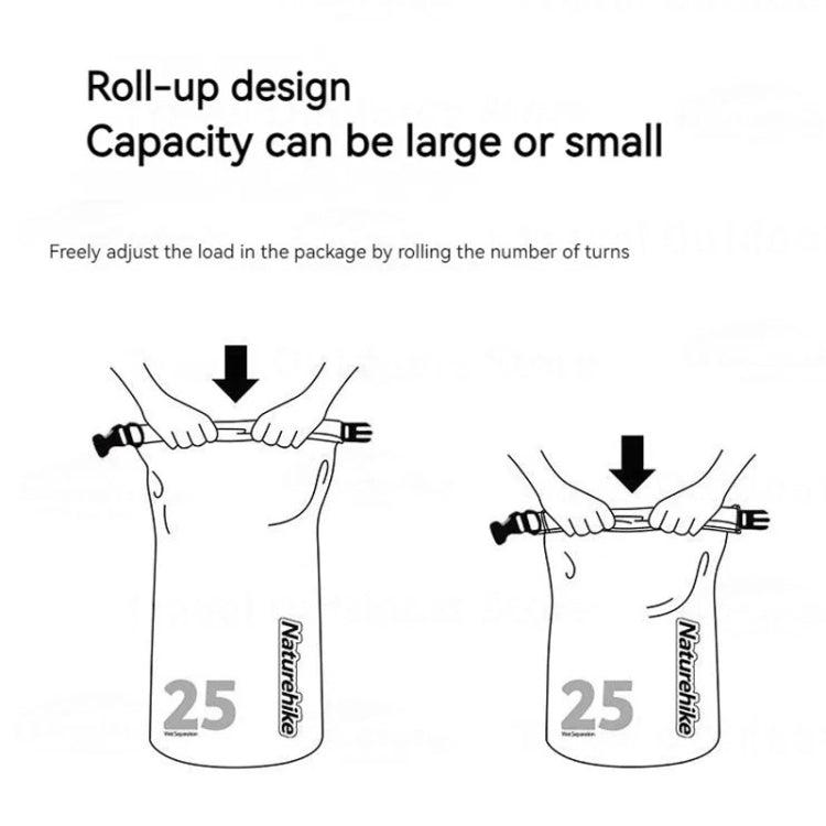 Naturehike Rafting Waterproof Bag Dry Wet Separate Shoulder Bag Outdoor Swimming Pack, 10L White, 15L White, 25L White, 10L Yellow, 15L Yellow, 25L Yellow, 10L Green, 15L Green, 25L Green