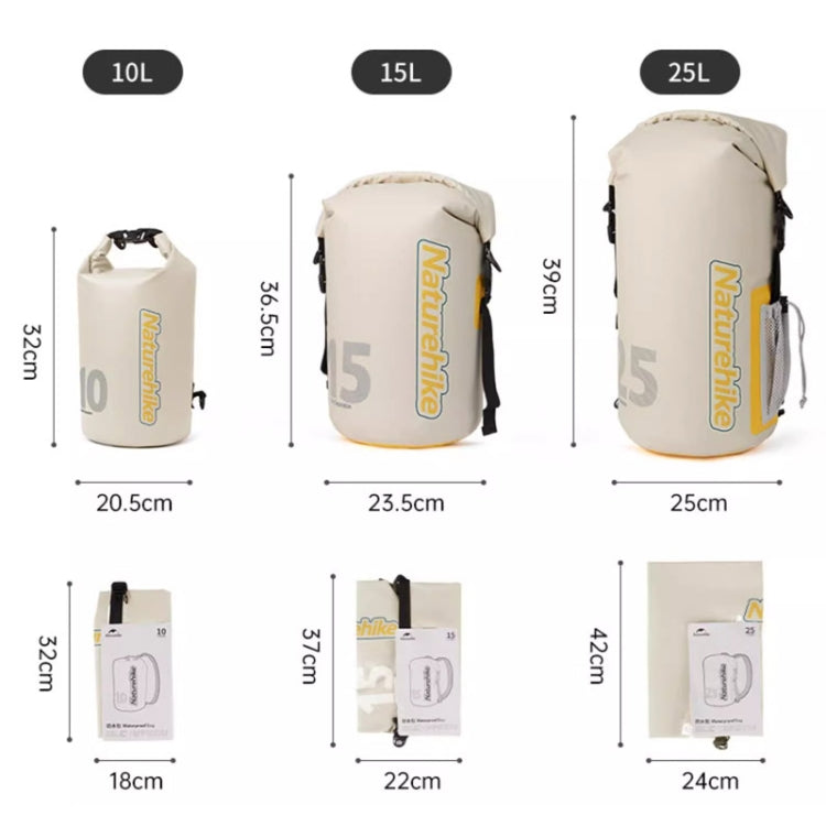Naturehike Rafting Waterproof Bag Dry Wet Separate Shoulder Bag Outdoor Swimming Pack, 10L White, 15L White, 25L White, 10L Yellow, 15L Yellow, 25L Yellow, 10L Green, 15L Green, 25L Green