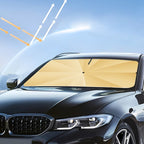 Car Windshield Titanium Sun Protection Heat Insulation Parasol, Large Gold 9957, Small Gold 9958