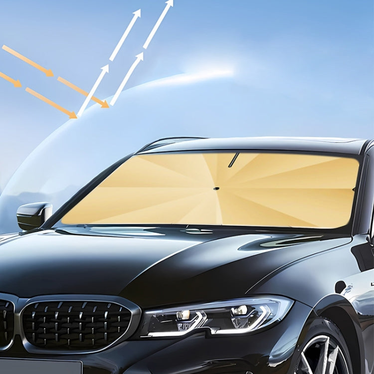 Car Windshield Titanium Sun Protection Heat Insulation Parasol, Large Gold 9957, Small Gold 9958