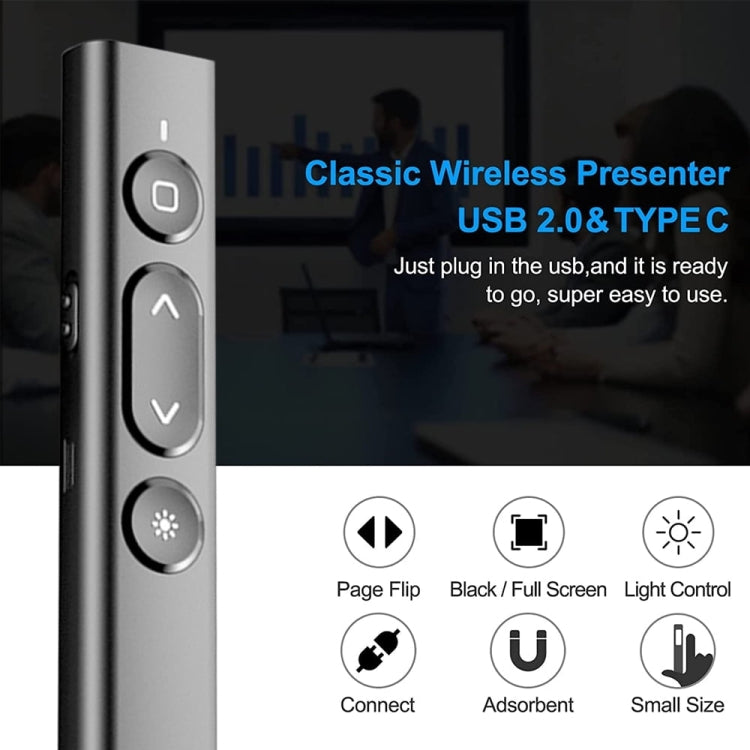 B2 2.4GHz Dual-Mode Conference PPT Wireless Page Turning Pen Multimedia Infrared Laser Pointer, B2 (White), B2 (Pink)
