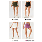 Women Sports Fake Two-Piece Quick-Drying Breathable Fitness Yoga Skirt Pants, S, M, L, XL, XXL