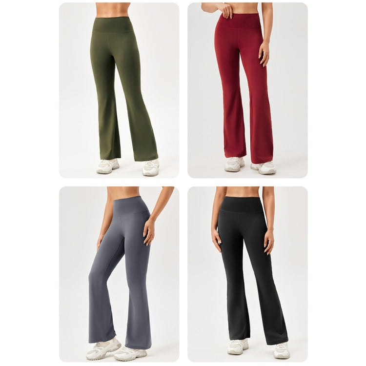 High-Waisted Hip-Lifting Elastic Quick-Drying Yoga Sports Flared Pants, S, M, L, XL, XXL
