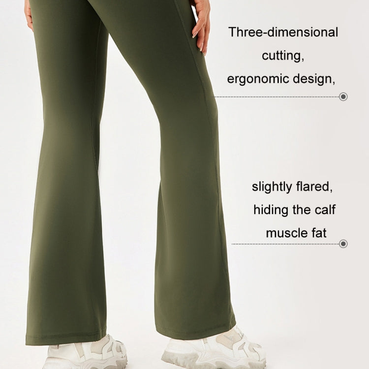 High-Waisted Hip-Lifting Elastic Quick-Drying Yoga Sports Flared Pants, S, M, L, XL, XXL