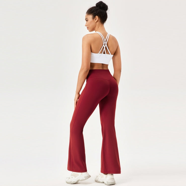 High-Waisted Hip-Lifting Elastic Quick-Drying Yoga Sports Flared Pants, S, M, L, XL, XXL