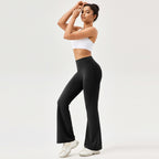 High-Waisted Hip-Lifting Elastic Quick-Drying Yoga Sports Flared Pants, S, M, L, XL, XXL