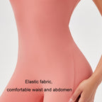 Women Square Neck Tight Quick-drying Yoga Short-sleeved Jumpsuit, S, M, L, XL, XXL